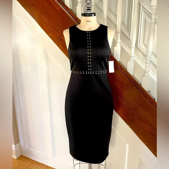 Jessica Simpson Womens Studded Sleeveless Casual Dress Black 4 Jessica Simpson Womens Studded Sleeveless Casual Dress Black 4